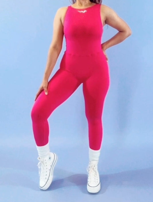 Heart Shaped Booty BodySuit- Barbie Pink